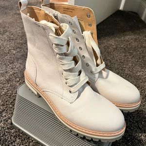 Beige Combat Boots